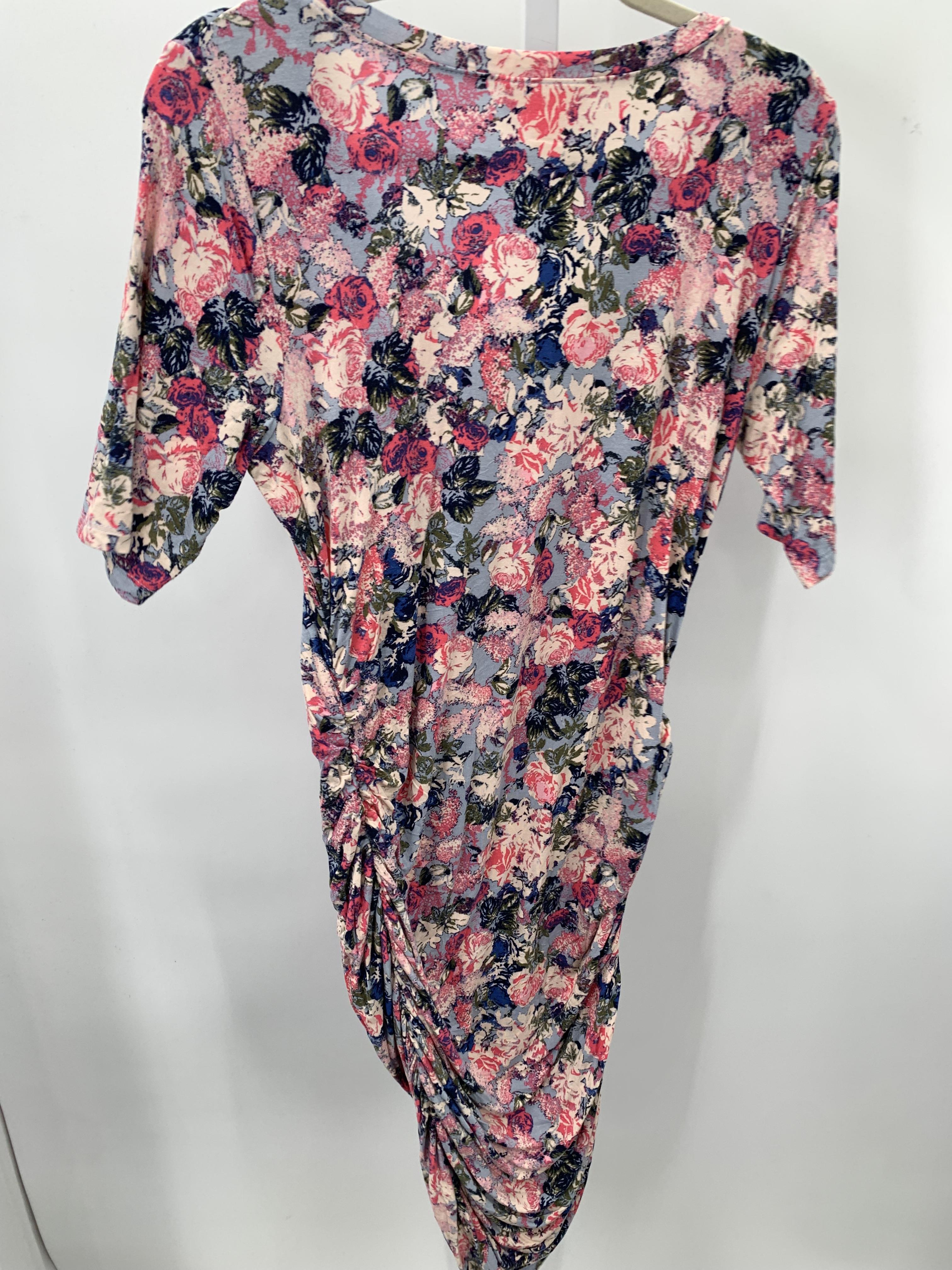Motherhood Blue Size Medium Maternity Short Sleeve Dress