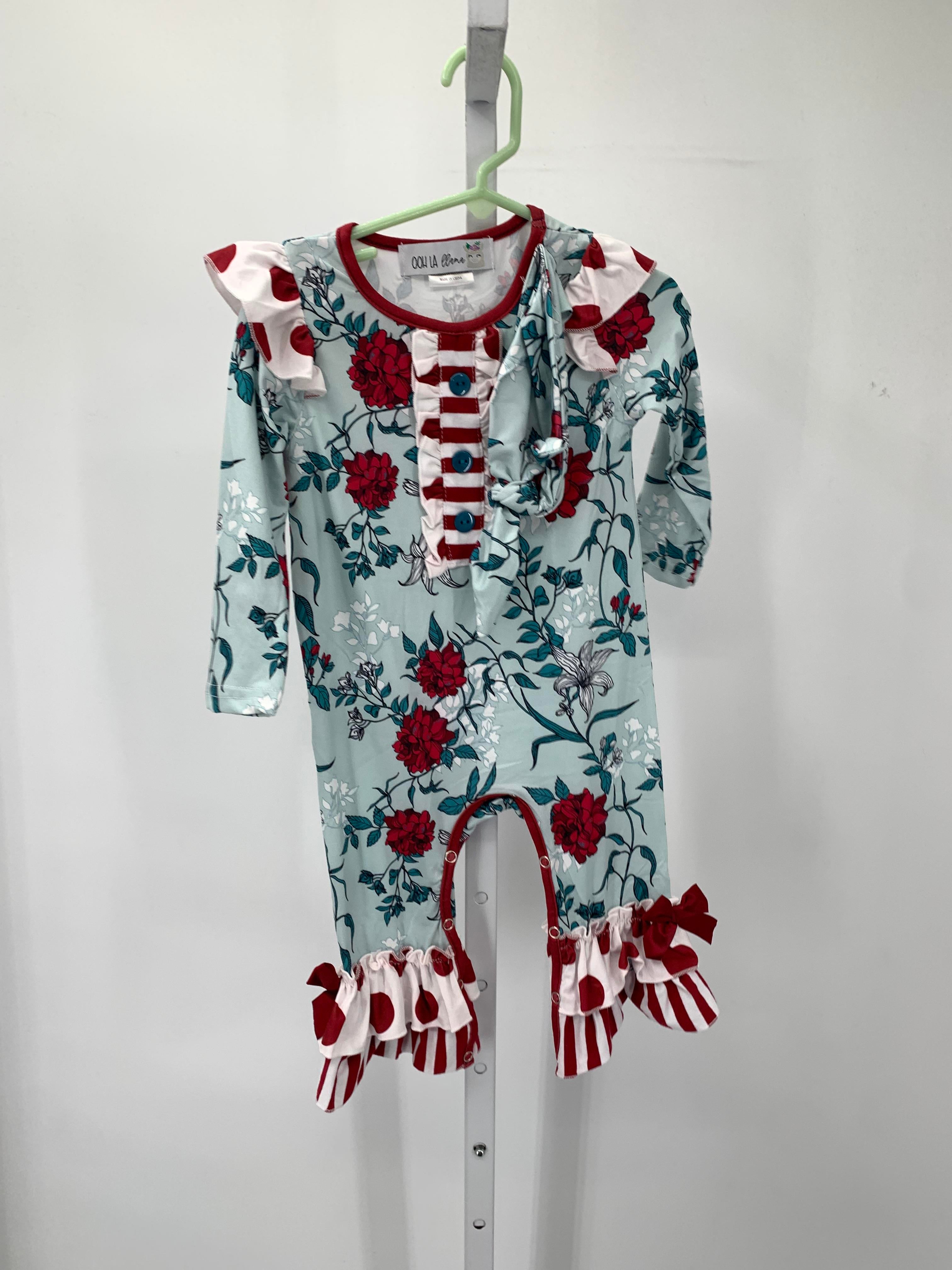 Size 6-12 mon Girls Long Slv. Romper