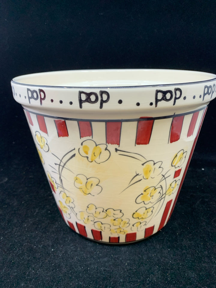 LARGE STRIPE POPCORN BOWL.