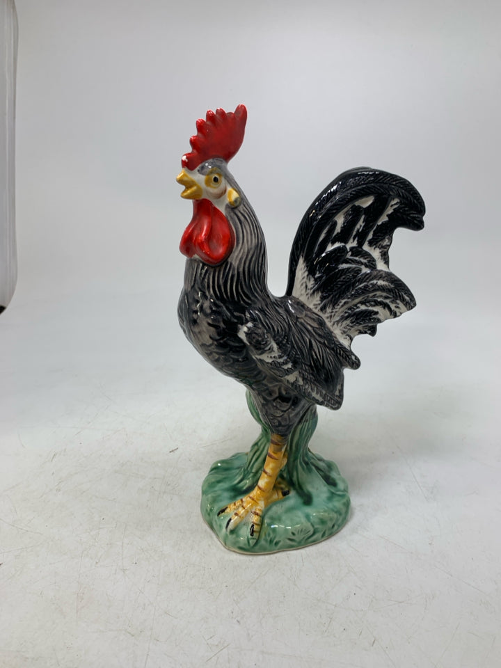 CERAMIC BLACK ROOSTER.