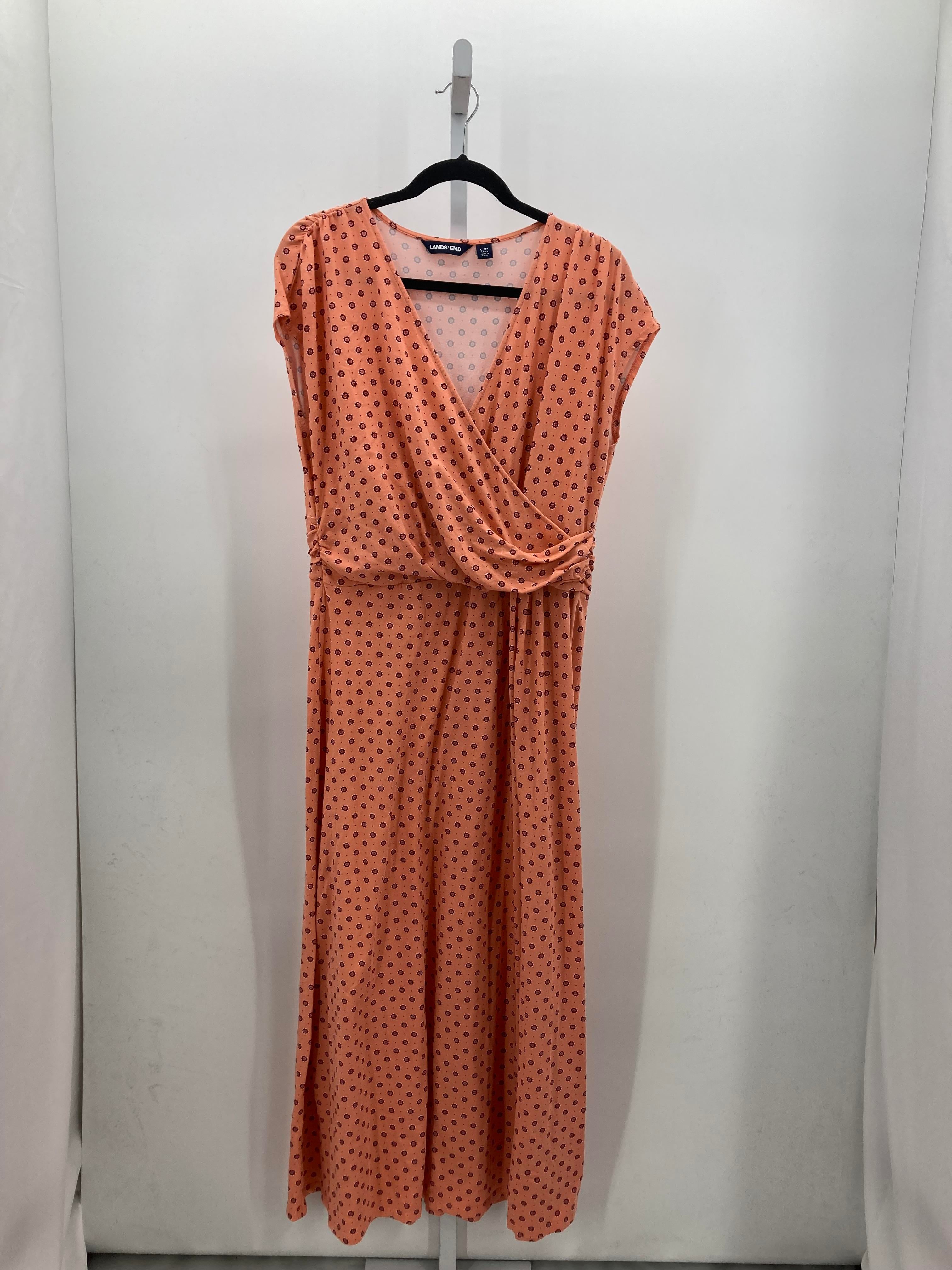 Lands End Size Large Petite Petite Short Sleeve Dress