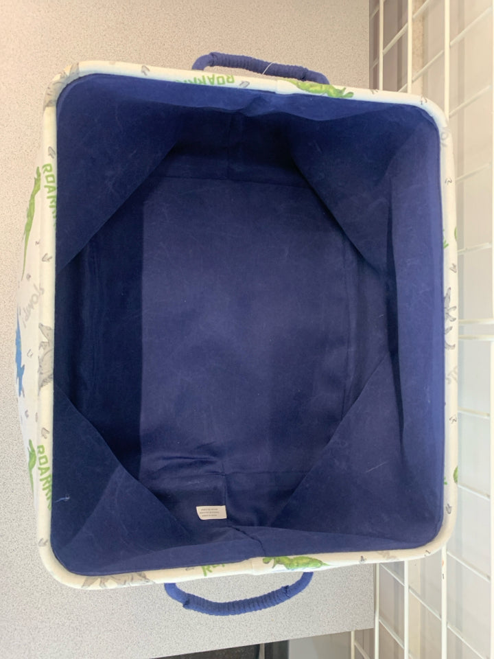 BLUE DINO CLOTH STORAGE BIN.