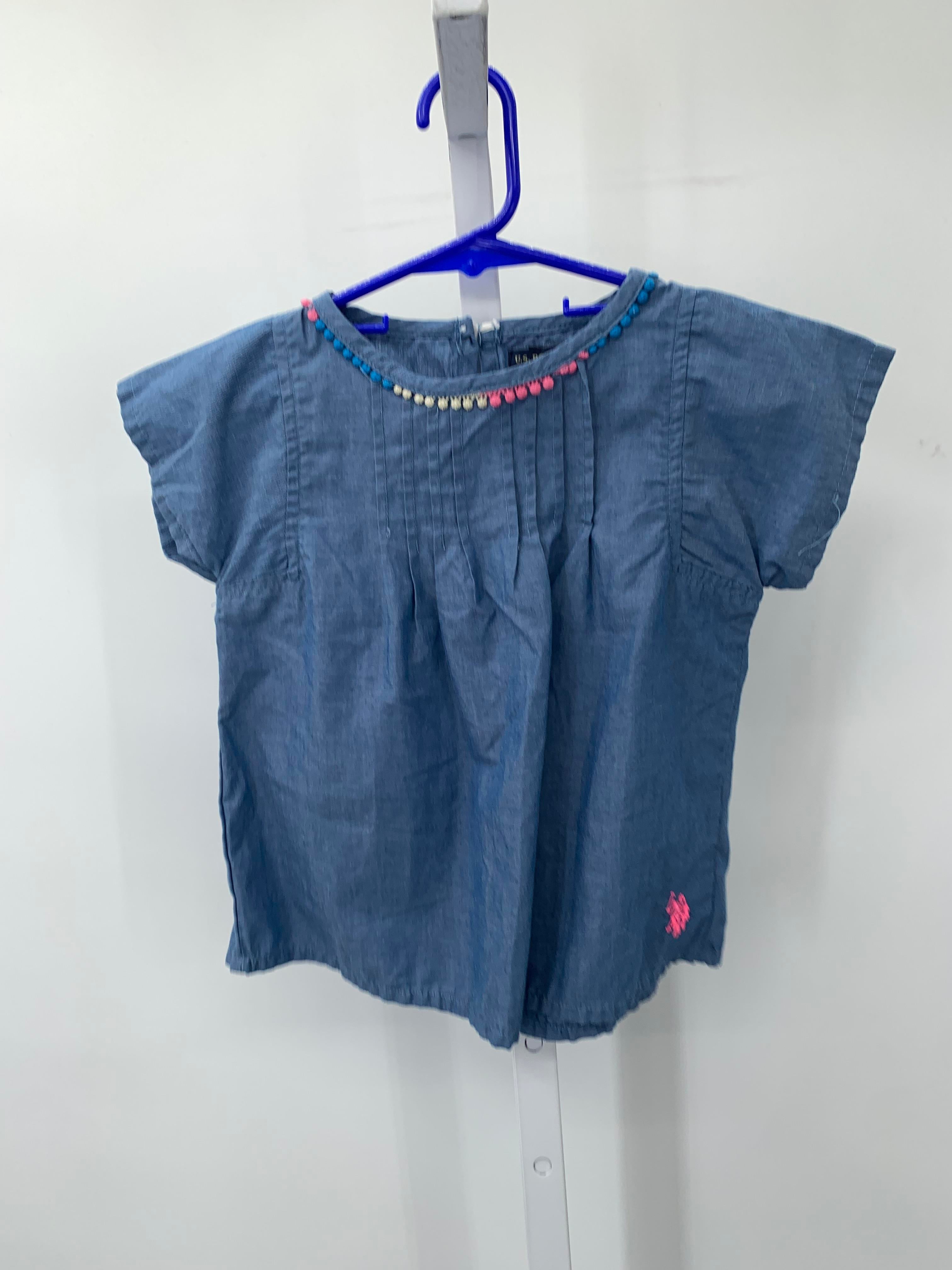 U.S. Polo Size 3T Girls Short Sleeve Shirt