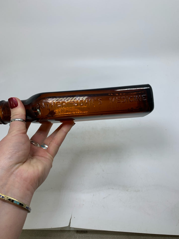 VTG FATHER JOHN'S MEDICINE EMPTY BOTTLE.