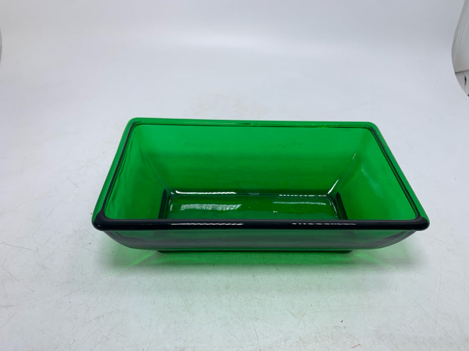 VTG DARK GREEN SMALL LOAF PAN.