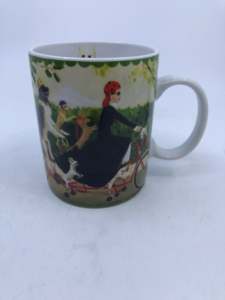 GIRL RIDING BIKE MUG.