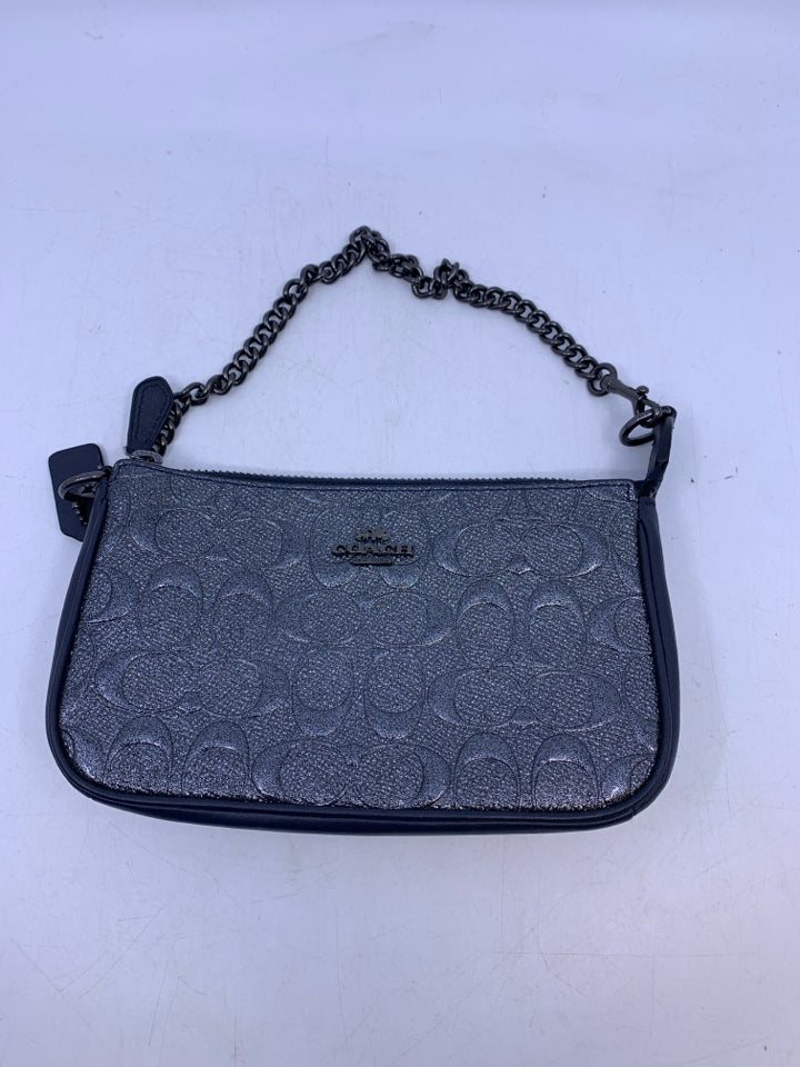 Coach Signature Chain Strap Purse Charcoal/Black Antique Nickel