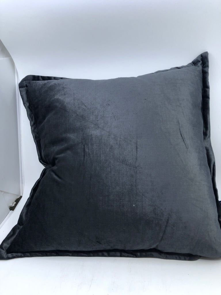 DARK GREY VELOUR PILLOW.