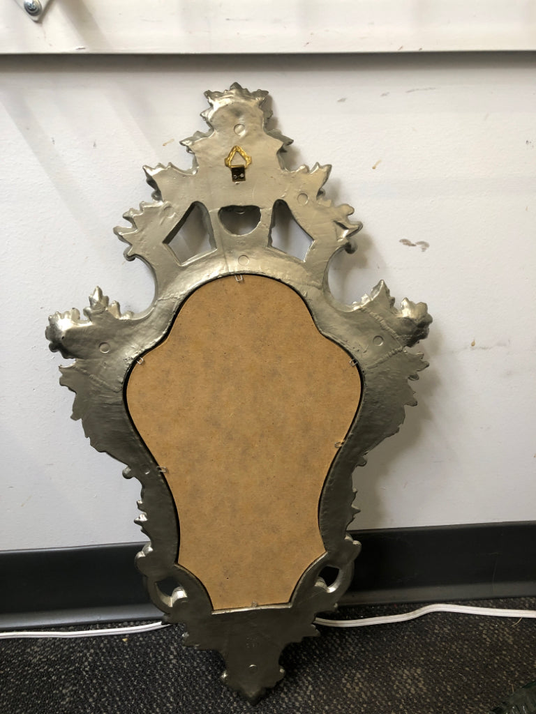 GREY SCROLL MIRROR.