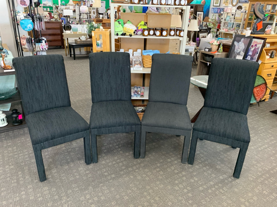 4 BLACK ACCENT CHAIRS.