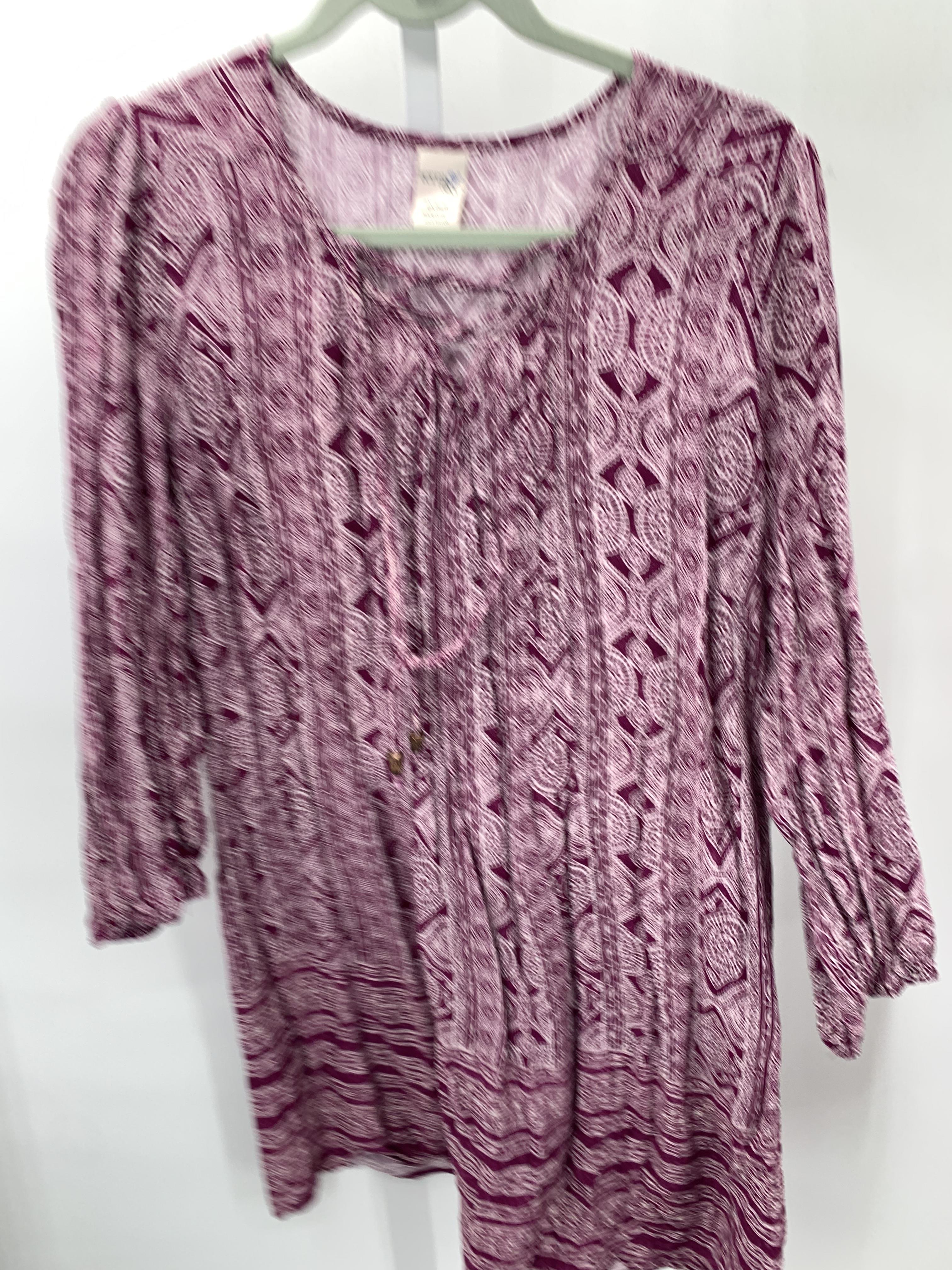 Terra & Sky Size 0X Womens Long Sleeve Dress