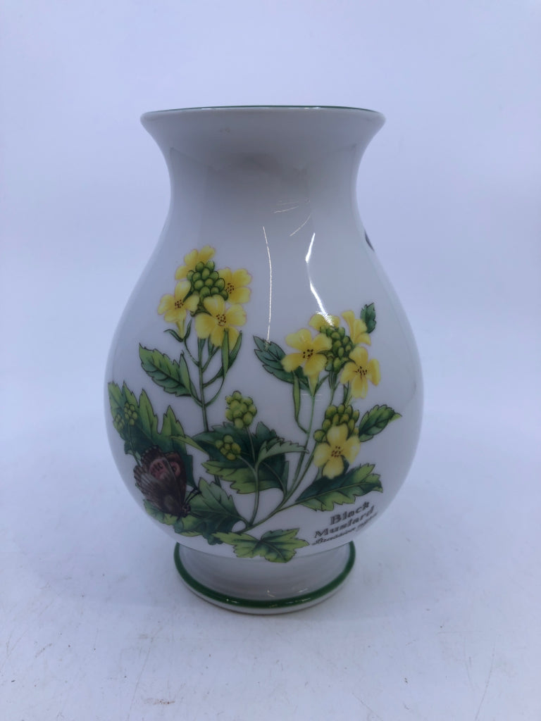 VTG THYME AND MUSTARD- WORCESTER HERBS PAINTED VASE.