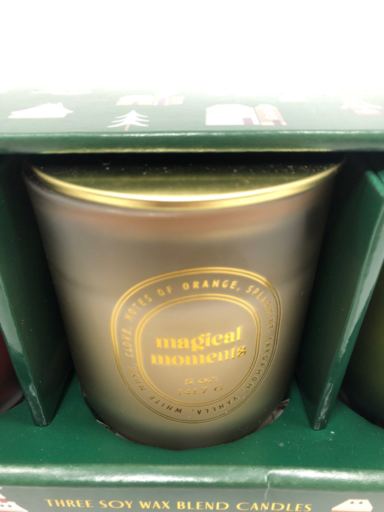 NIP 3 CHRISTMAS SOY BLEND CANDLES.