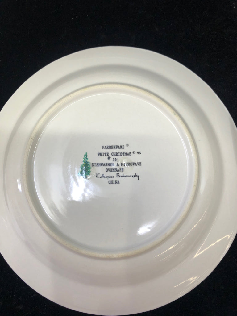 6 WINTER VILLAGE SCENE LUNCH PLATES.