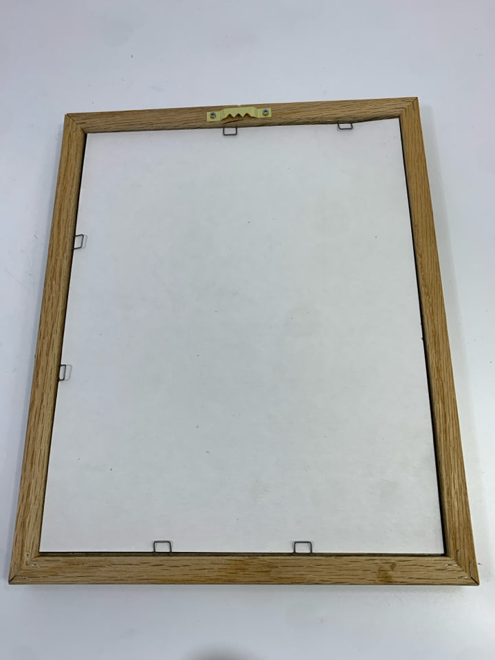 FLORAL PRINT IN DISTRESSED WHITE WOOD FRAME.