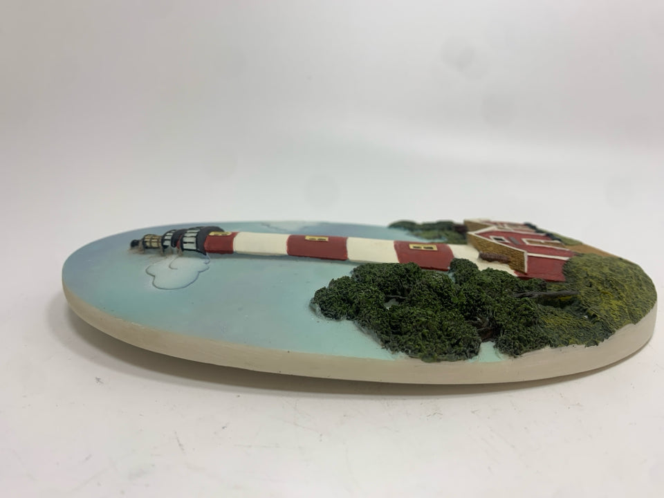 RESIN LIGHTHOUSE WALL PLAQUE.