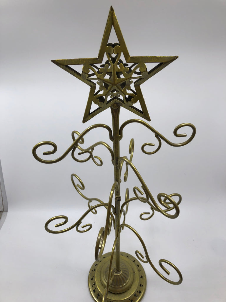 GOLD CHRISTMAS TREE ORNAMENT HANGER.