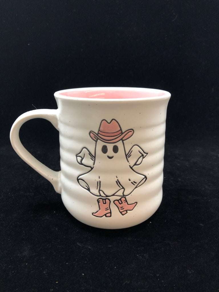 BOO YAH PINK GHOST MUG.
