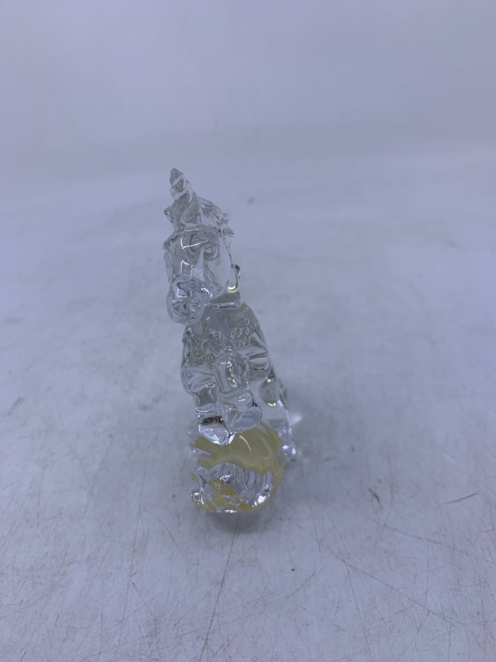 CLEAR CRYSTAL ROCKING UNICORN.