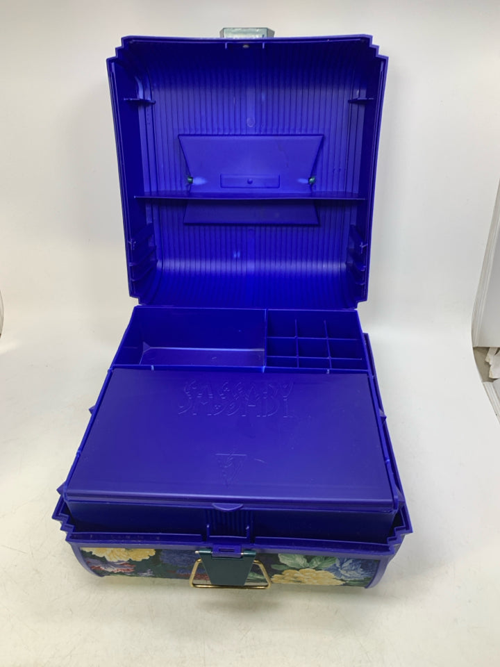 VTG SASSABY FLORAL MAKEUP CASE ORGANIZER STORAGE.