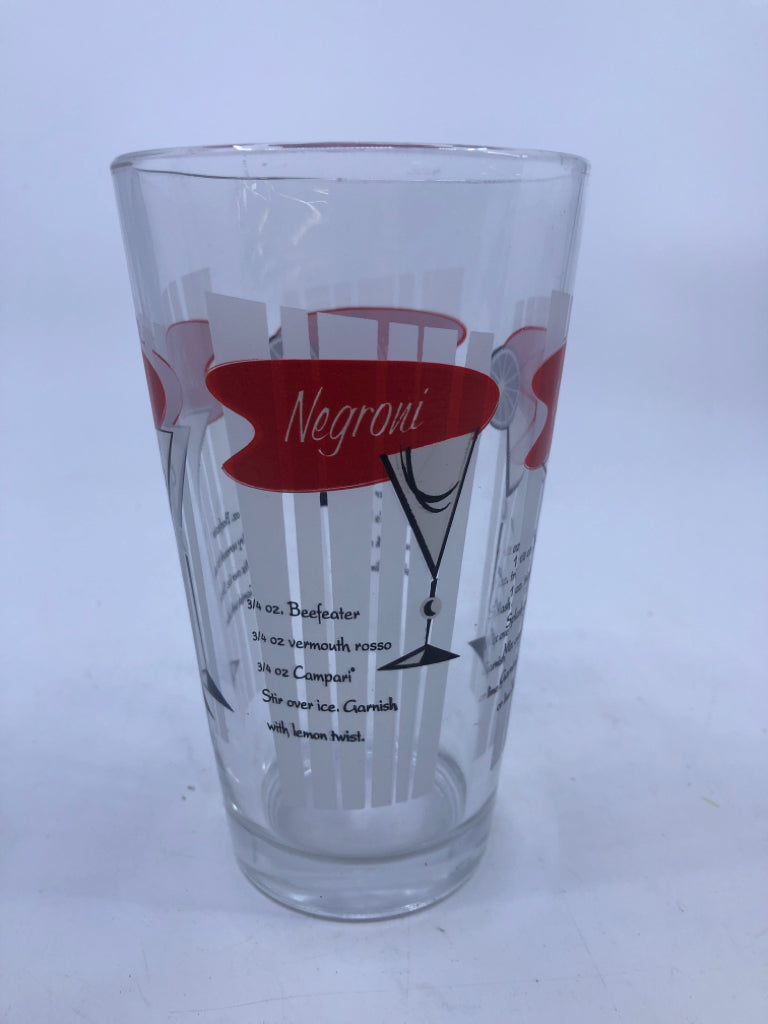 DRINK RECIPE GLASS.