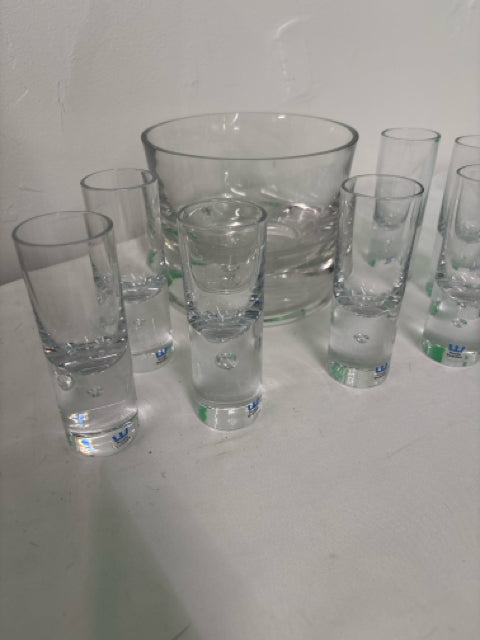 9pc CHILLED SHOT SET- ICE BUCKET + 8 SHOT GLASSES.