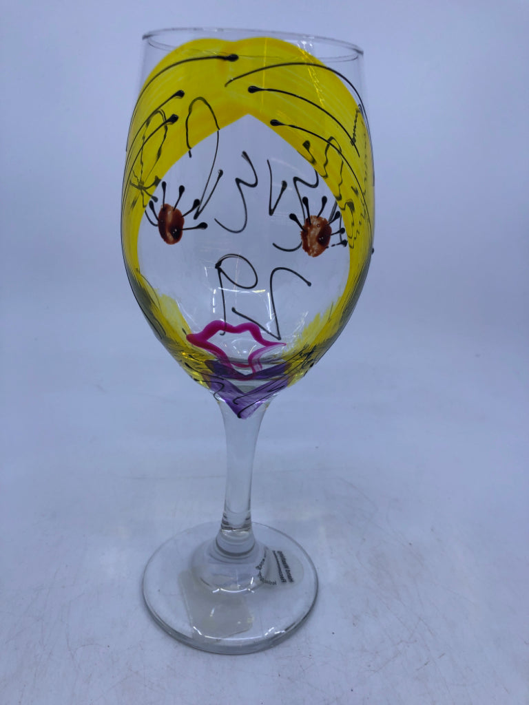 WINE GLASS FOREVER 29 BIRTHDAY PAINTED.
