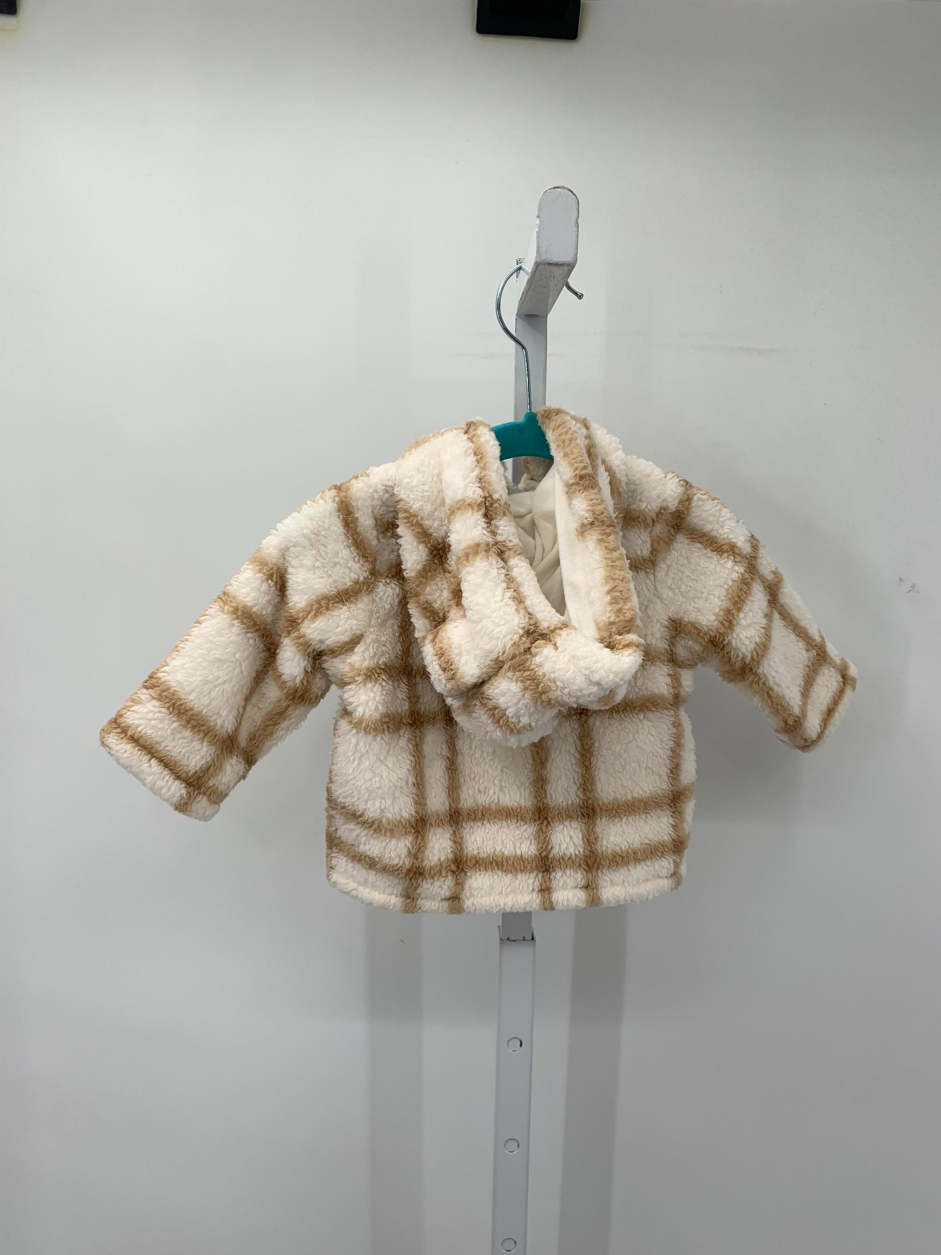 TAN PLAID FAUX FUR HOODED