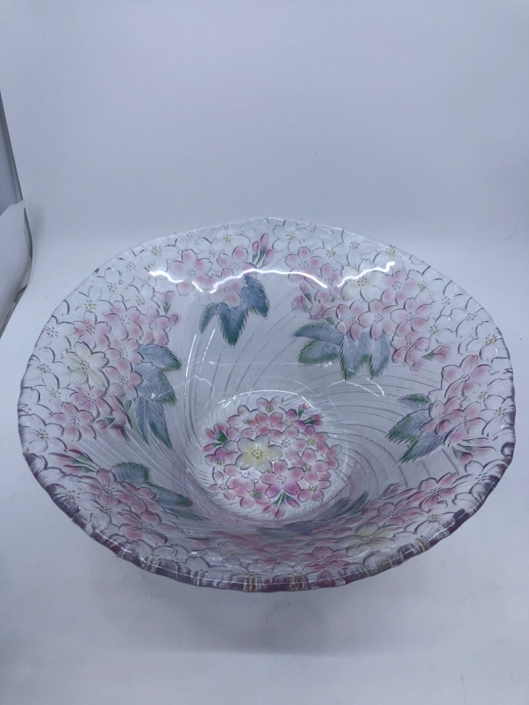 EMBOSSED FLORAL LARGE SERVER BOWL.