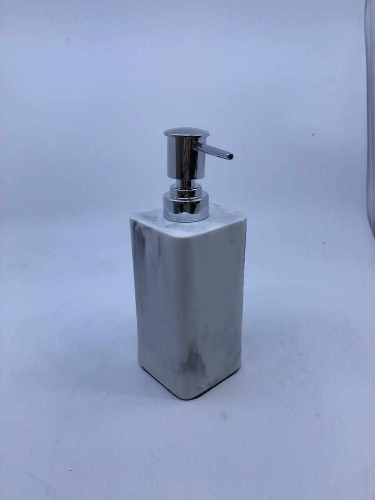 FAUX MARBLE SOAP DISPENSER.