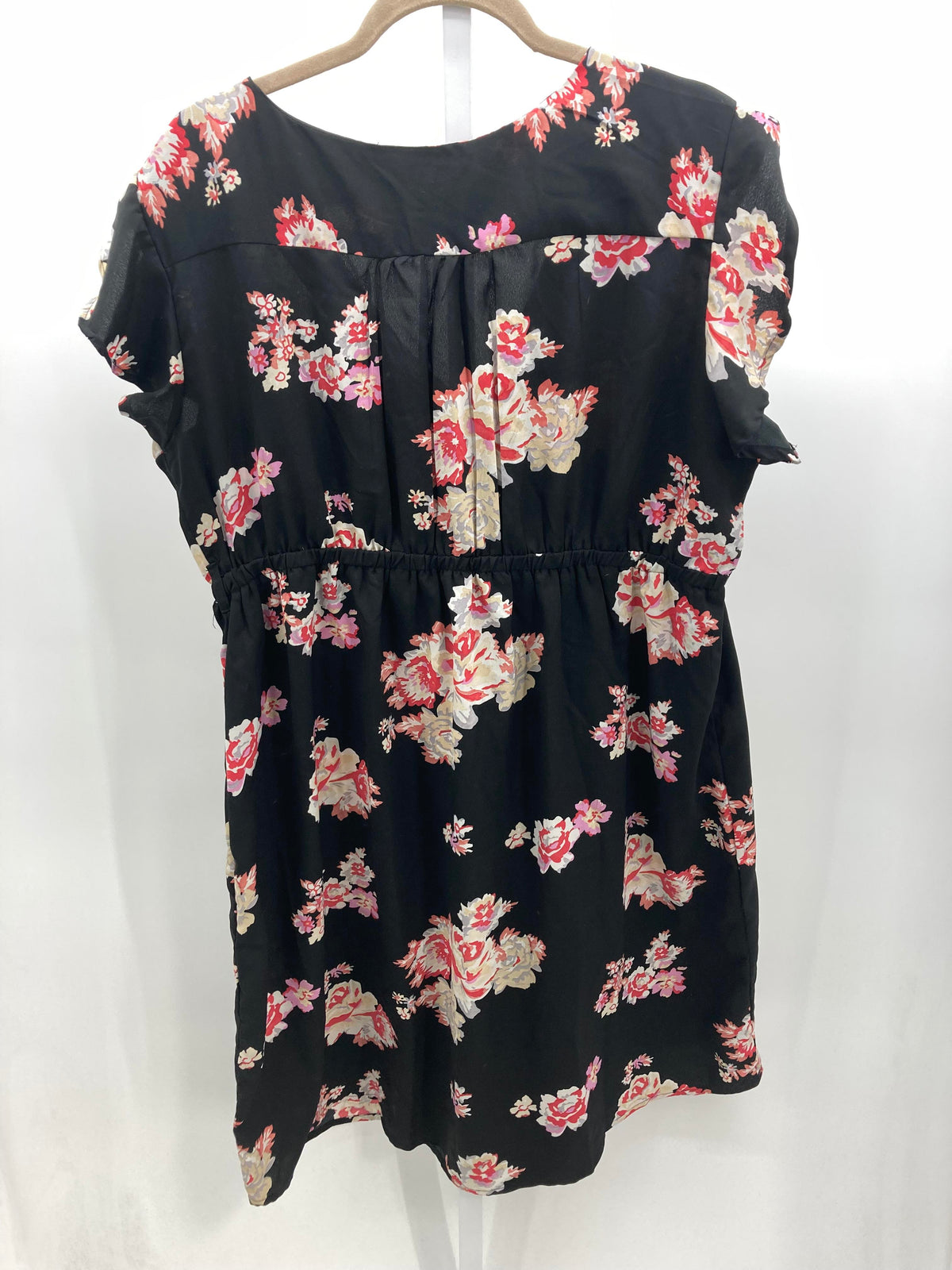 Oh Mamma Black Size 2X Maternity Short Sleeve Dress