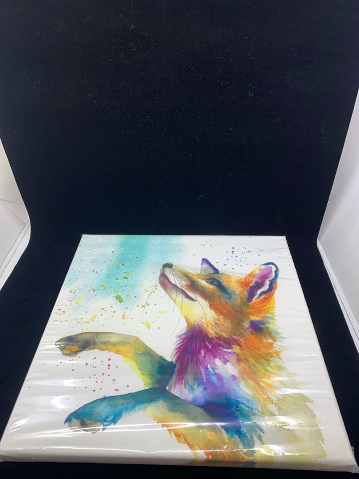 NIP WATER COLOR FOX CANVAS.