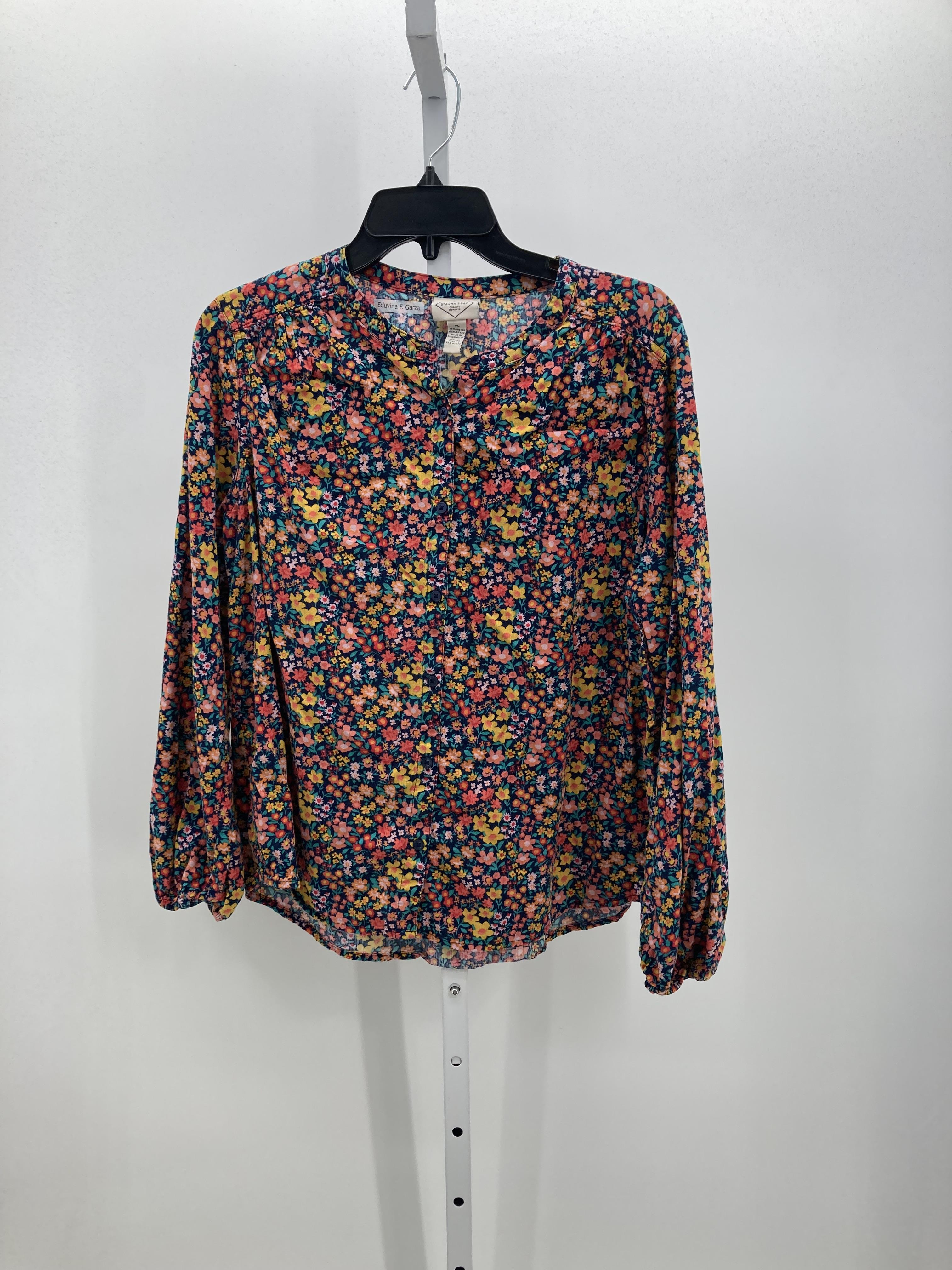 St. Johns Bay Size Large Petite Petite Long Sleeve Shirt