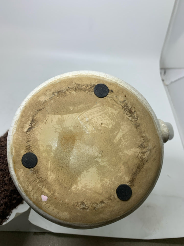 CRACKLE "FAITH" CROCK W/ HANDLE.