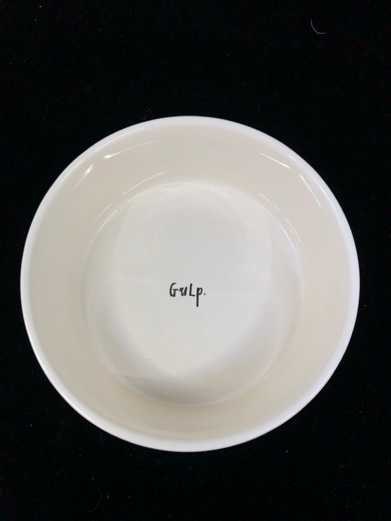 RAE DUNN GULP W FIRE HYDRENT PET DISH.