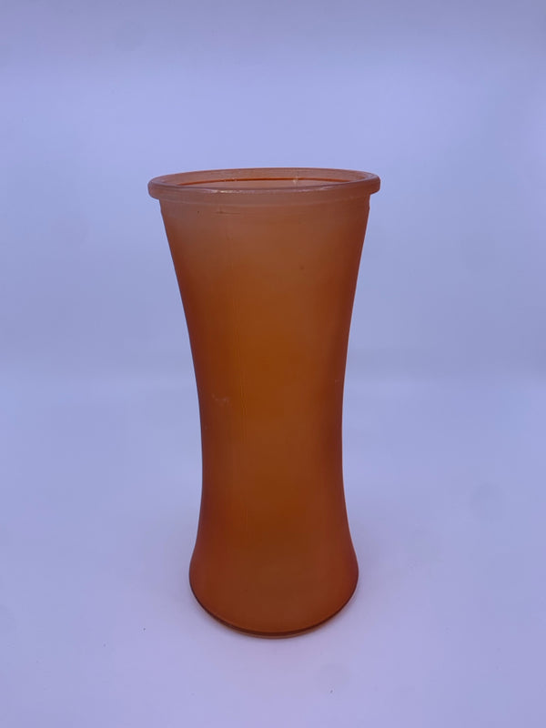 SALMON FROSTED GLASS VASE.