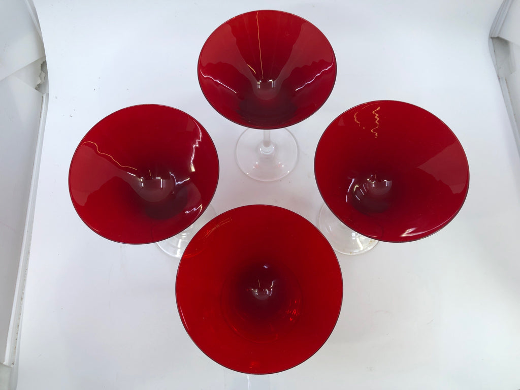 4 COLORFUL STEMLESS WINE GLASSES.