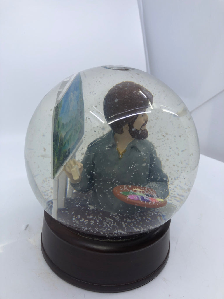 NIB BOB ROSS SNOW GLOBE.