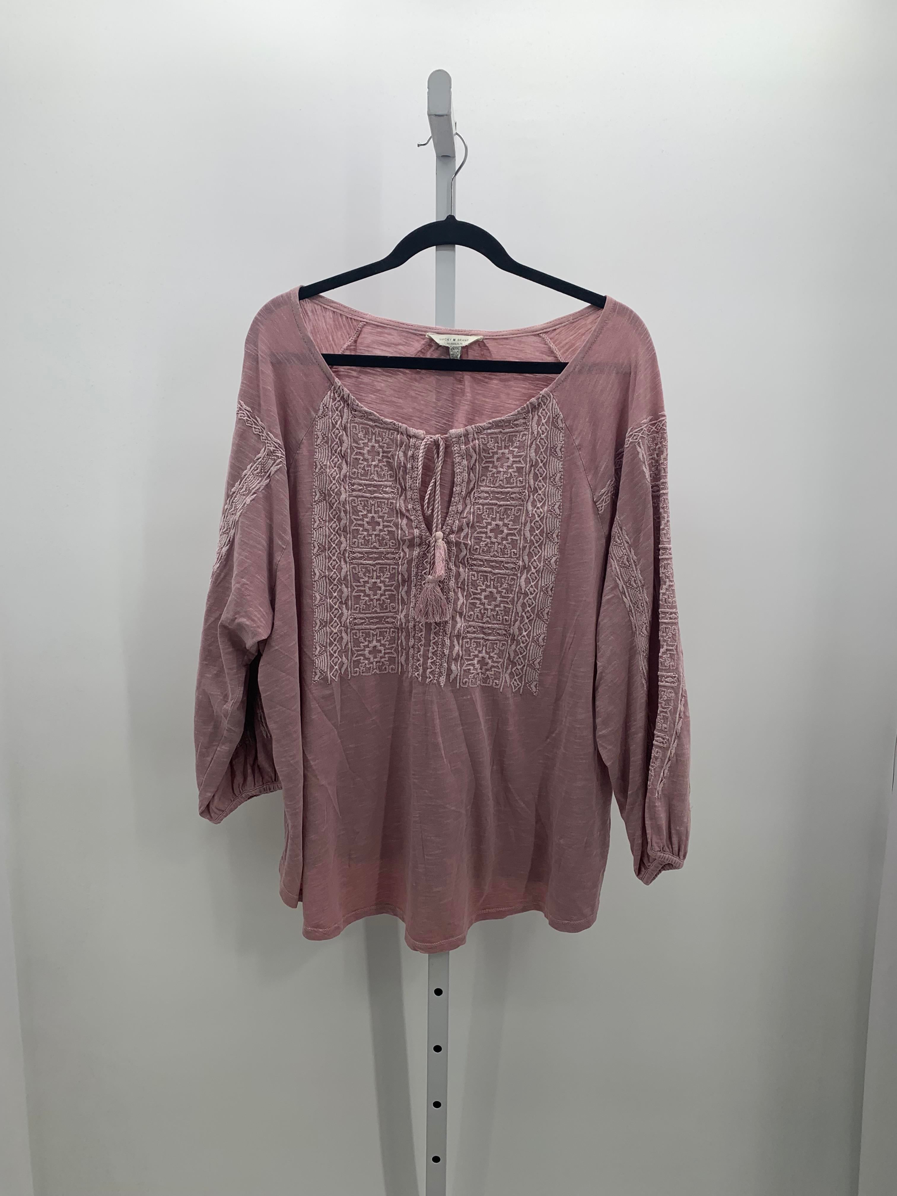 Lucky Size 2X Womens 3/4 Sleeve Shirt