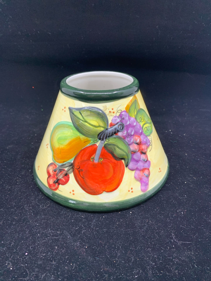 CERAMIC FRUIT EMBOSSED CANDLE SHADE.