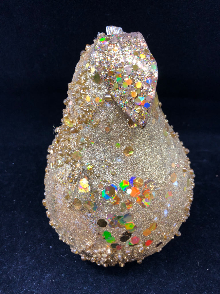 GOLD GLITTER PEAR.