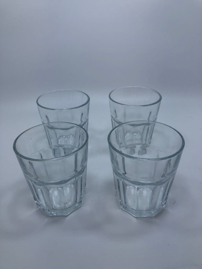 4 IKEA CLEAR GLASS TUMBLER.