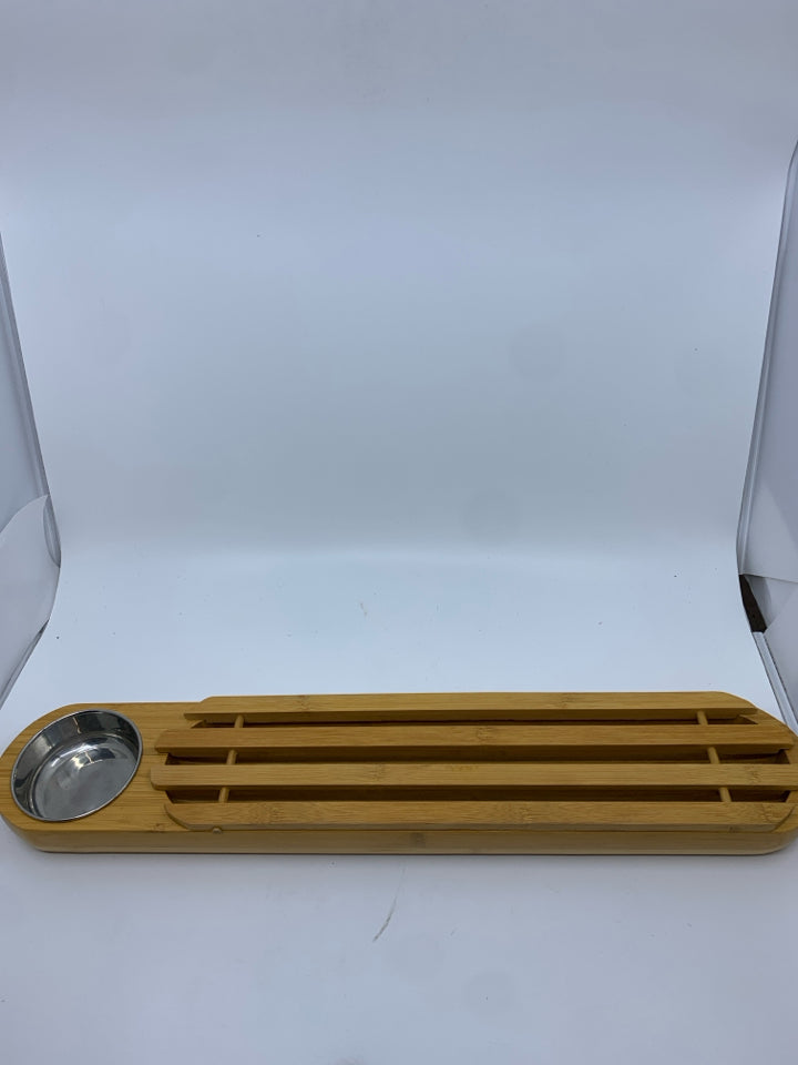 RECTANGLE OVAL BAMBOO BREAD & OIL SERVER.