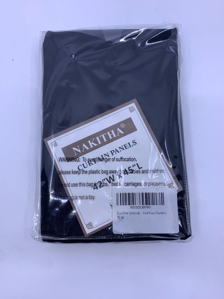 NIP NAKITHA BLACK CURTAIN PANELS.