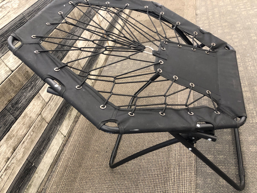 BLACK BUNGEE CHAIR HEXAGONAL FOLDABLE.