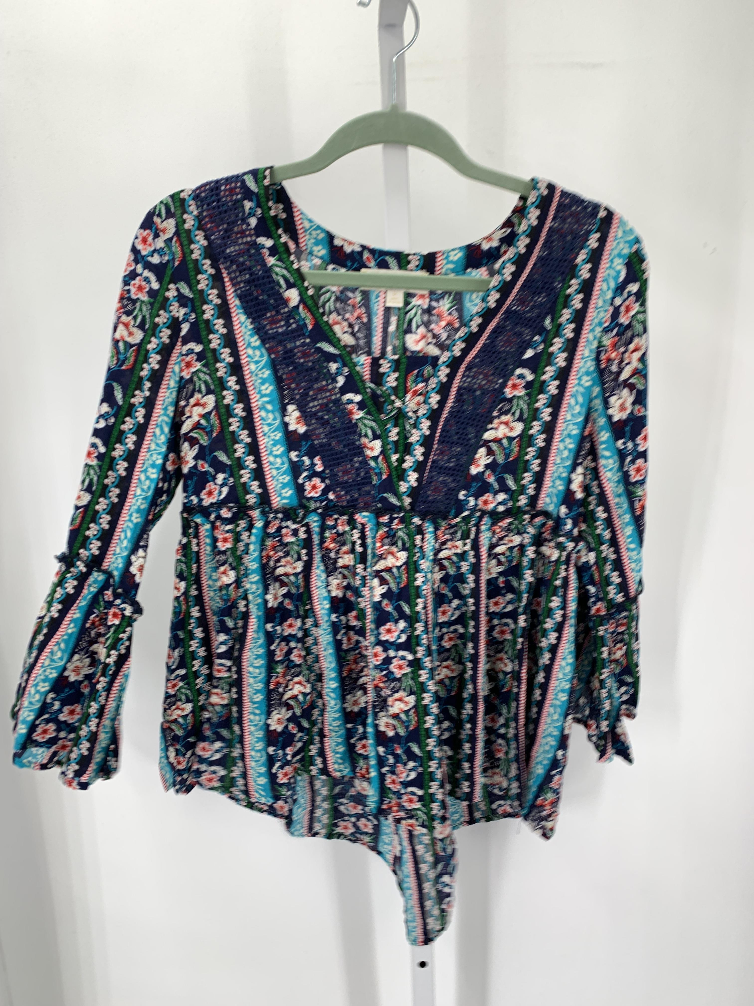 Suzanne Betro Size Medium Misses 3/4 Sleeve Shirt