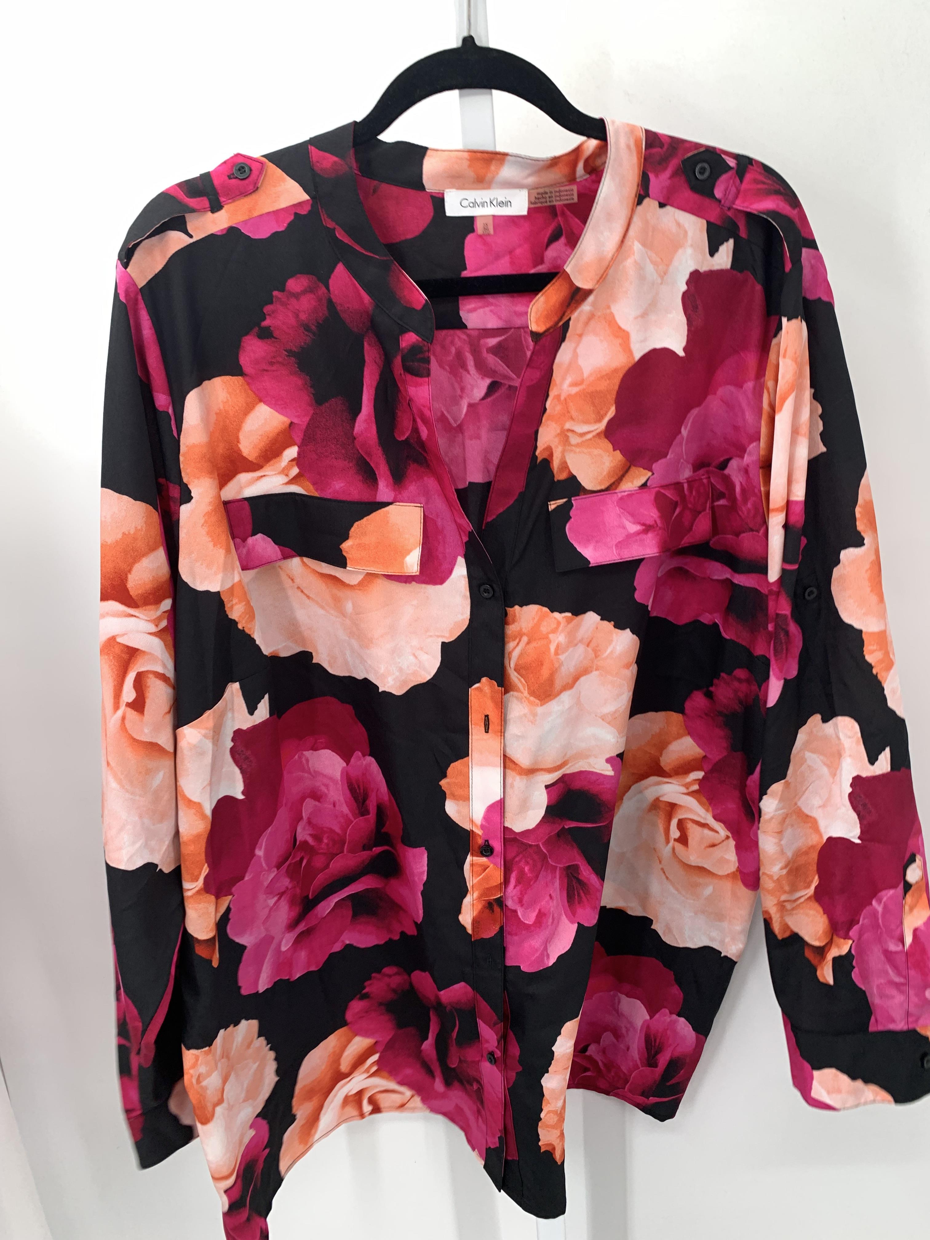 Calvin Klein Size 3X Womens Long Sleeve Shirt
