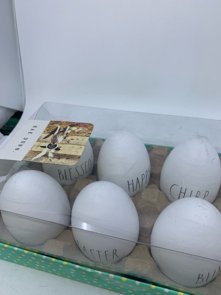 NIB 12 EASTER EGGS DECOR RAE DUNN.