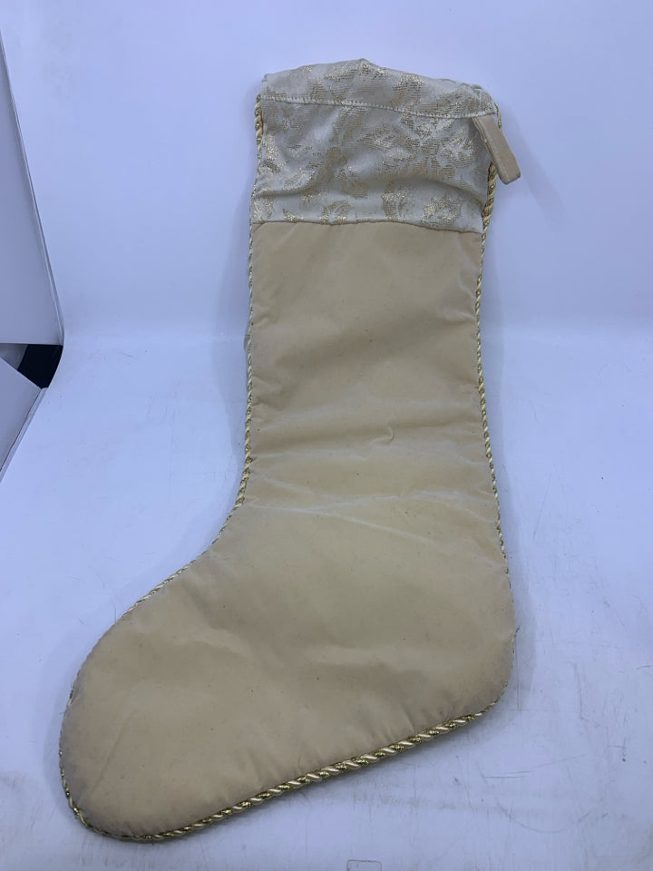 CREAM/GOLD W/ BEARDED SANTA.