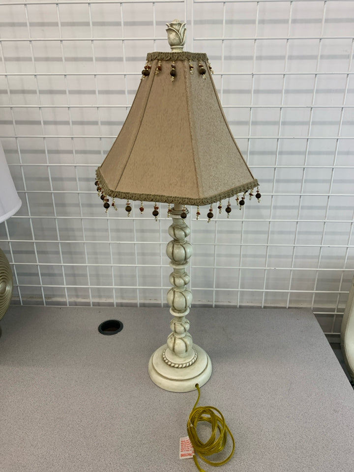 VTG-STYLE STACKED ORB BEADED LAMP.